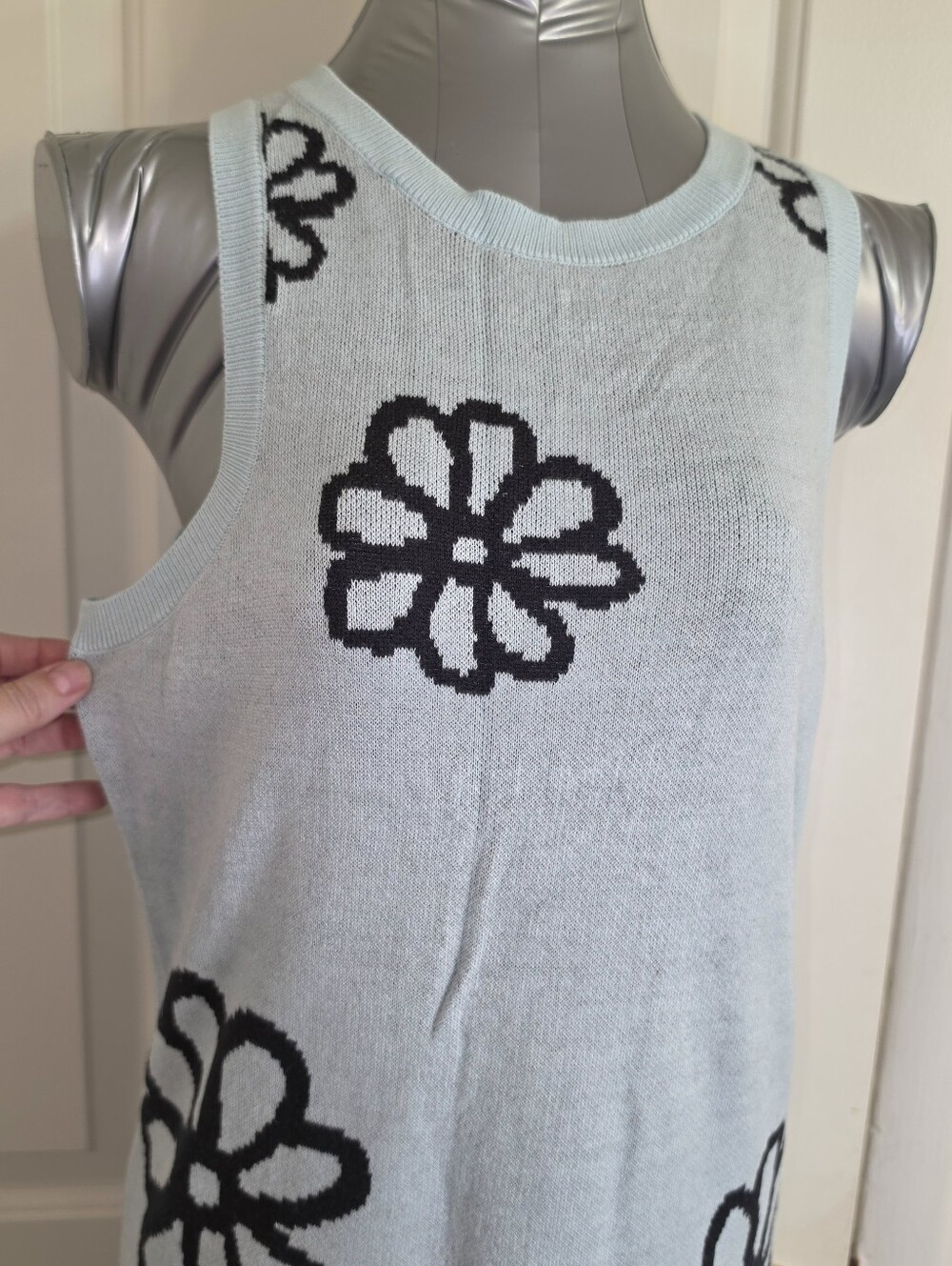 wild fable Light Blue Floral Knit Tank dress